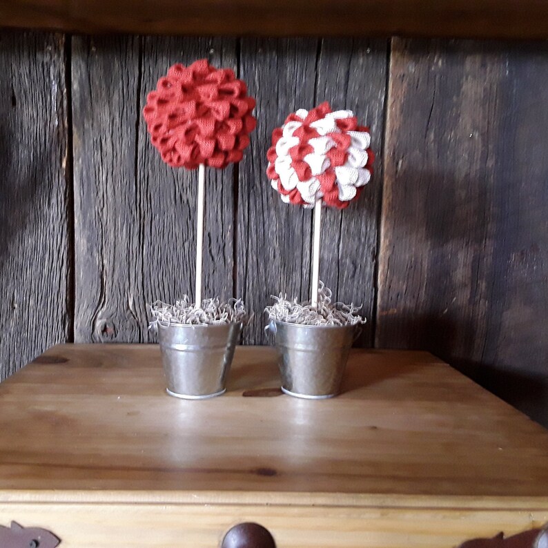 Valentine S Day Topiary Tree Burlap Ball Table Etsy