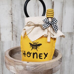 Fabric Honey Jar / Honey Tiered Tray / Honey Bee Decor / Honey Dipper / Bee Tiered Tray / Honey Jar  / Bee Decor / Tiered Tray Filler
