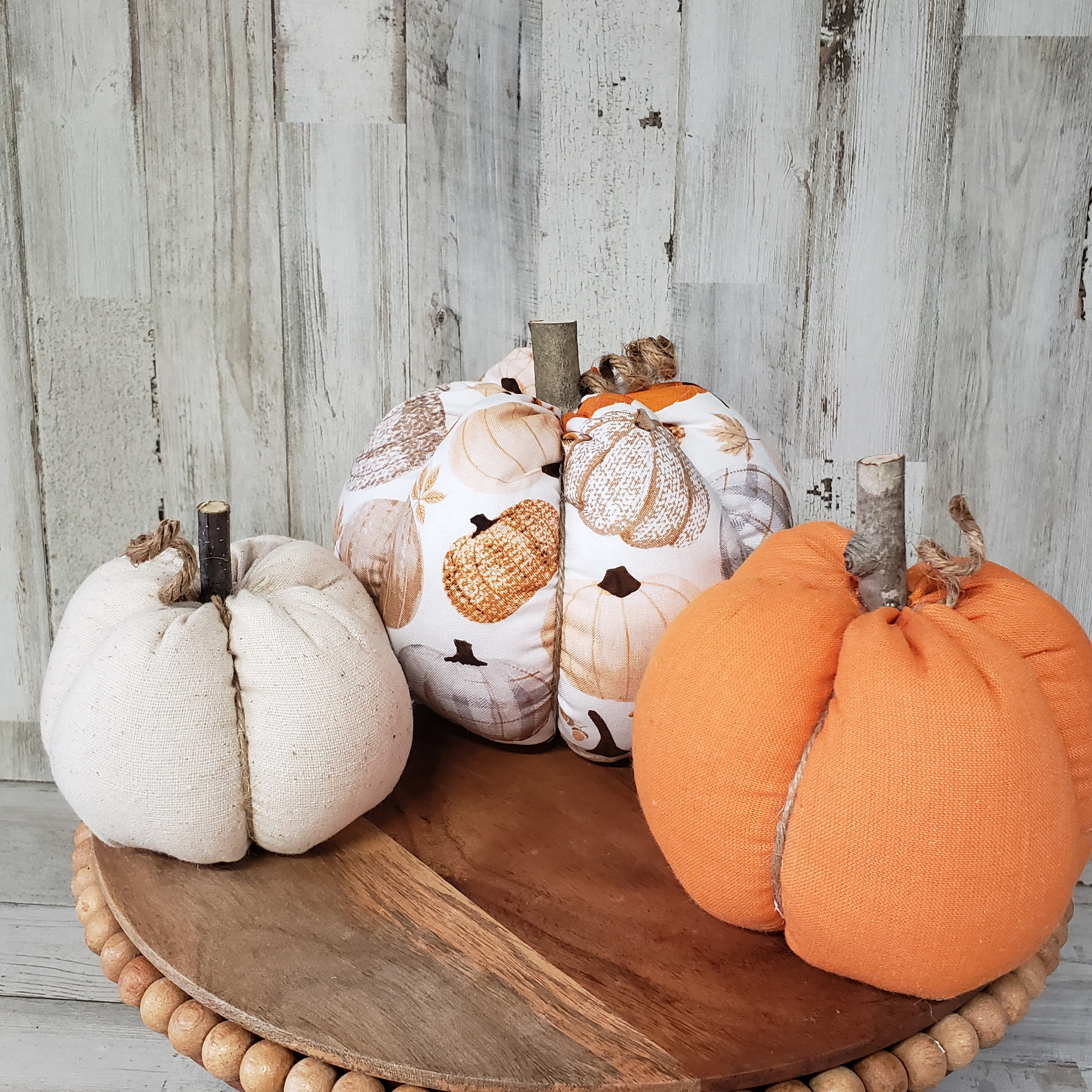 Fall Cream Neutral Pumpkins CUSTOM Soft Tea Towel Dish Towel