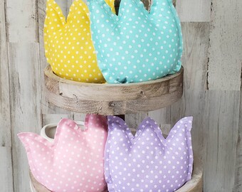 Spring Tulip Decor / Spring Decor / Spring Shelf Sitter / Plaid Tulips / Tulip Bowl Filler / Spring Filler / Spring Tiered Tray