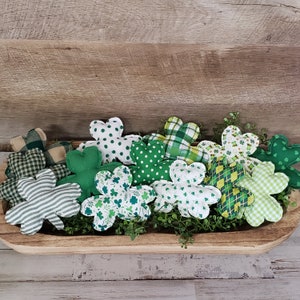 Fabric Shamrock Bowl Fillers / St. Patrick's Day Decor / St. Patty's Day Bowl Filler Farmhouse St. Patrick's Decor / Tiered Tray