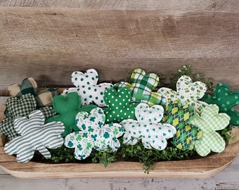 Fabric Shamrock Bowl Fillers / St. Patrick's Day Decor / St. Patty's Day Bowl Filler Farmhouse St. Patrick's Decor / Tiered Tray