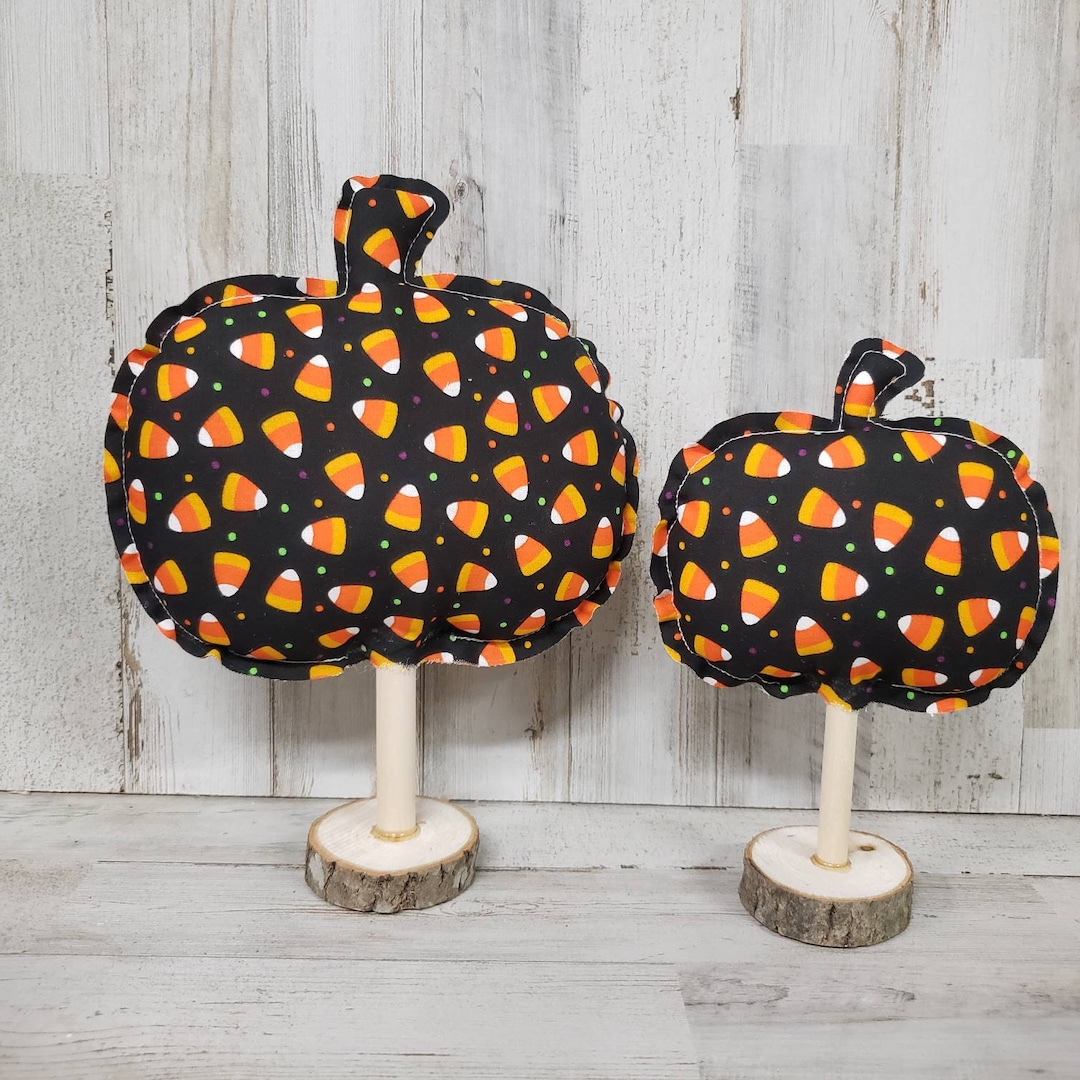 Candy Corn Fabric Pumpkins / Halloween Mantel Decor / Halloween Decor ...