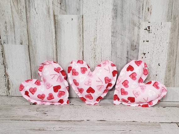 Conversation Hearts, Plush Hearts Bowl Filler, Rustic Valentine's Day Vase  and Bowl Fillers Valentines Day Decor Farmhouse Valentine 