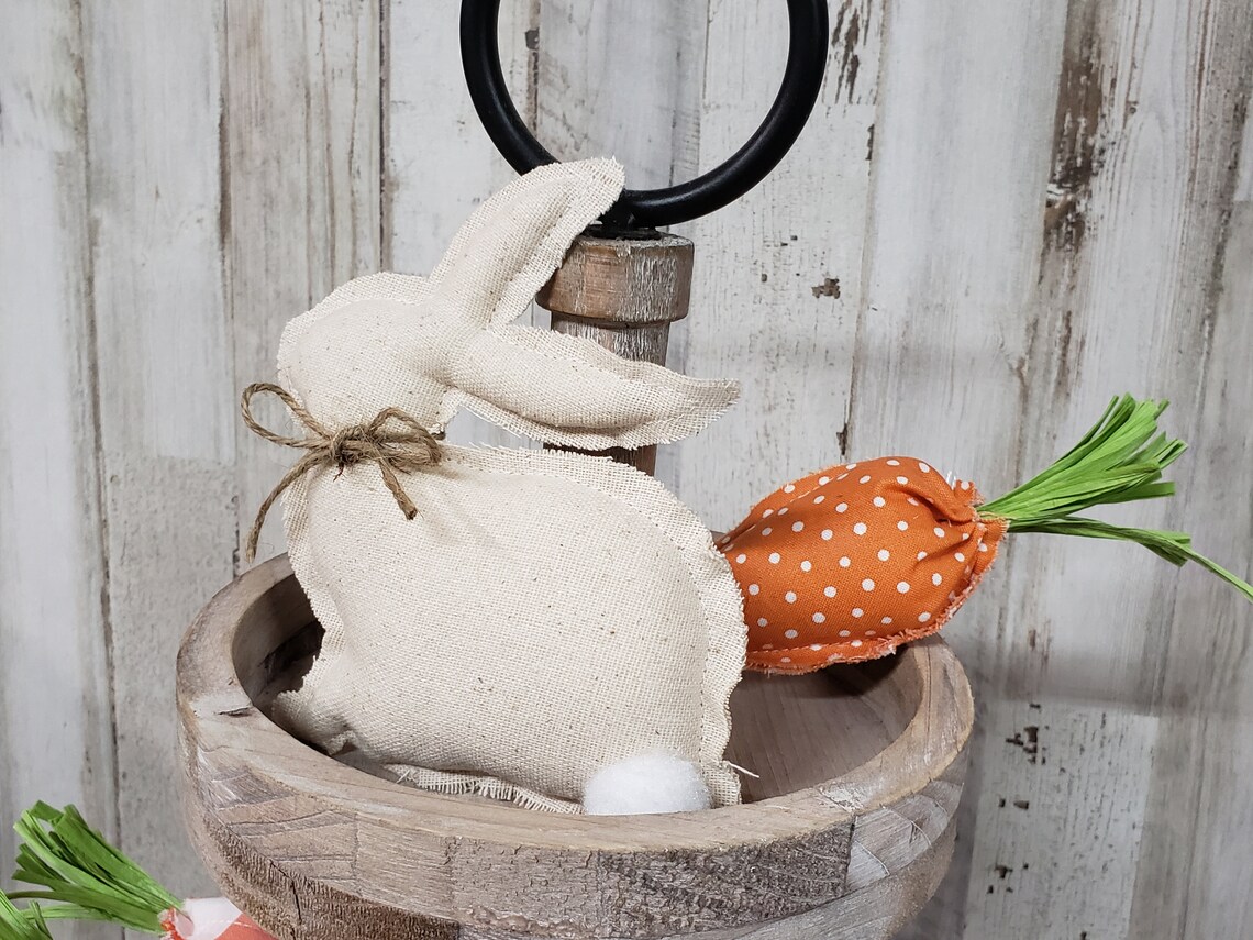 Mini Linen Fabric Bunny/ Fabric Bunnies / Linen Cloth Bunnies ...
