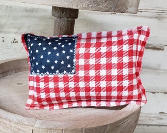 MINI Stuffed Fabric Flag/ Farmhouse Cottage American Mini Flags / Old Glory Flag / Memorial Day Decor / 4th July decor / Tier Tray Decor