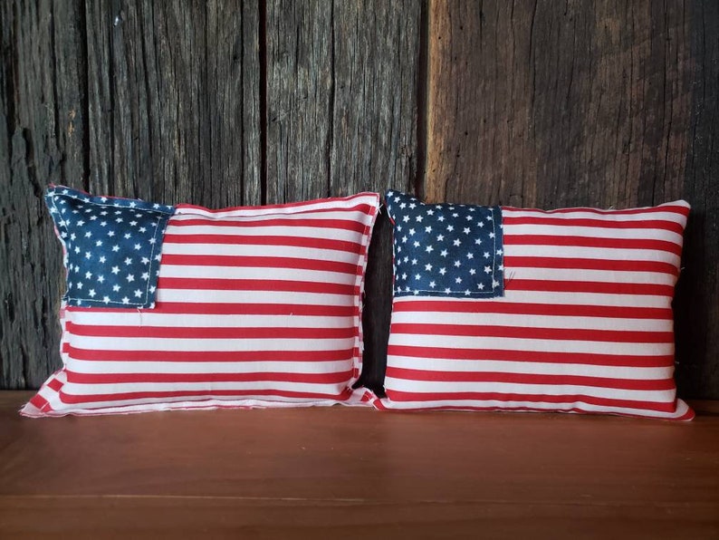 Farmhouse /& Cottage Style Stuffed Fabric Flag American Mini Flags Old Glory Flag Memorial Day Decor 4th July decor Tier Tray Decor