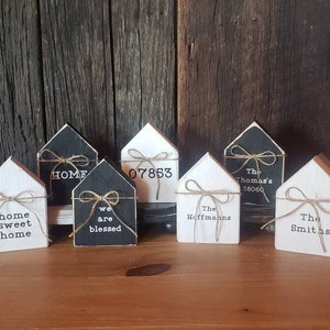 Wood House Sign / Family Name Sign / Bless Our Nest Sign /  House Shape Sign / Faith Hope Love / Home Tiered Tray Sign / Home Sweet Home