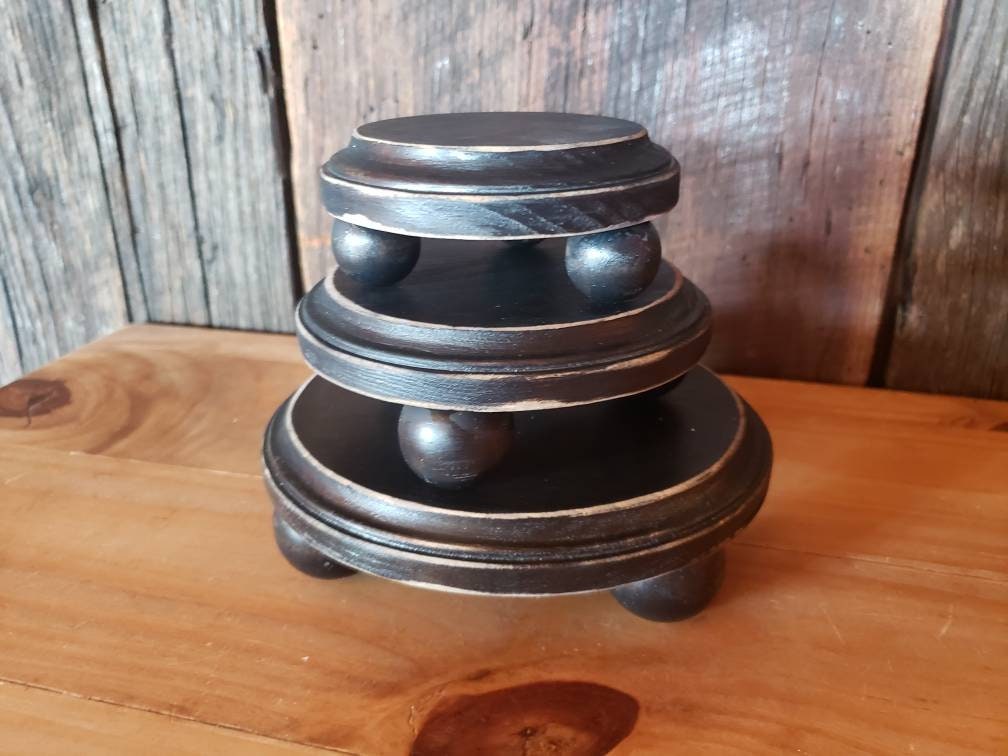 Black Wood Riser, Rustic Wood Riser, Farmhouse Wood Riser, Neutral ...