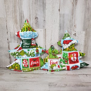 Grinch Christmas Tree / Grinch Christmas / Grinchmas Decor / Grinch Decor / Grinch Tiered Tray / Fabric Grinch Tree