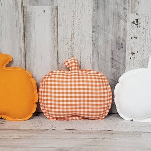 Set of 3 Farmhouse Pumpkins /Fabric Pumpkins / Fall Bowl Filler / Halloween Decor / Fall Tiered Tray Decor / Halloween Bowl Filler
