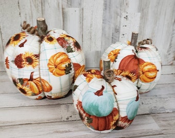 Calabaza de girasol / Decoración de otoño de granja / Decoración de girasol / Relleno de otoño de girasol / Barra de café de calabaza / Calabazas de tela / Decoración de calabaza