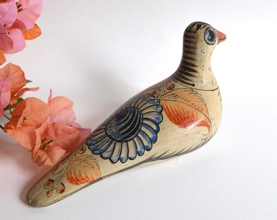 Vintage Mexican Ceramic Bird Figurine
