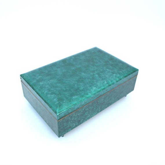 Vintage Otagiri Aqua Lacquerware Music Box