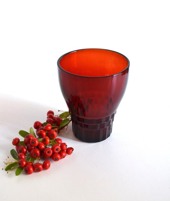 Mid Century Flat Tumbler Windsor Royal Ruby by Anchor Hocking