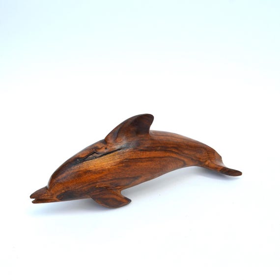 Vintage Hand Carved Wood Dolphin