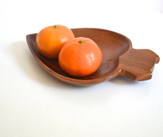 Mid Century Monkey Pod Small Spade Shaped Dish