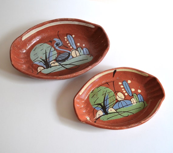 Pair of Vintage Mexican Pottery Dishes