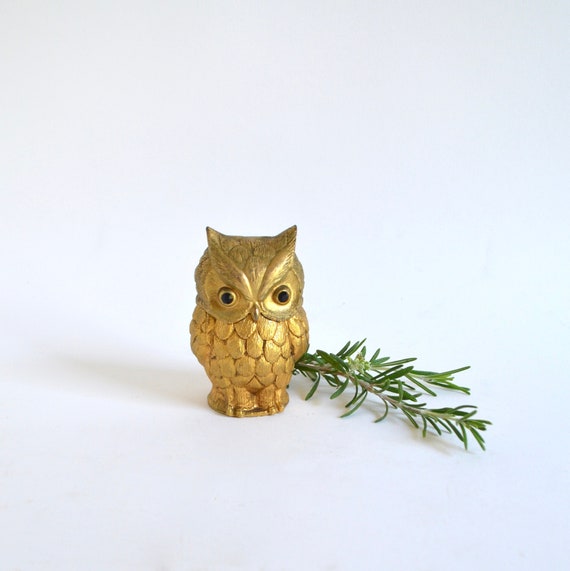 Vintage Goldtone Owl Figurine