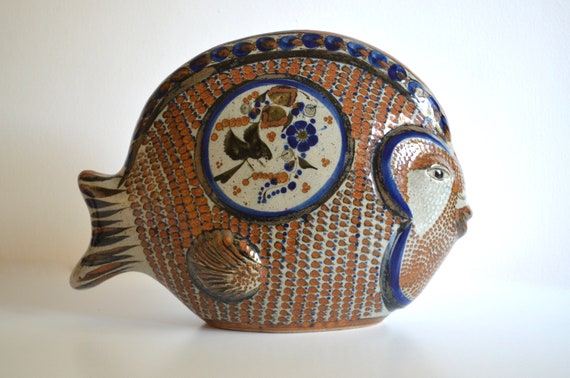 Large Vintage Mexican Ceramic Fish