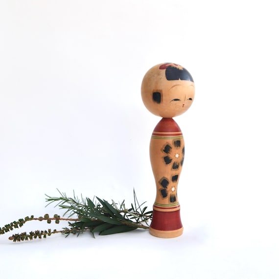 Vintage Large Japanese Kokeshi Handmade Wooden Doll
