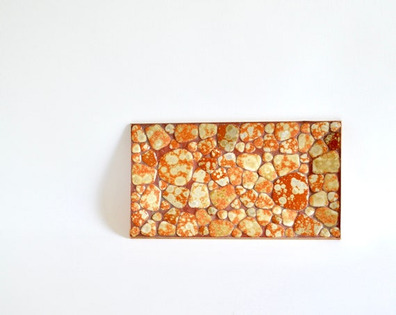 Vintage Rust Pebble Tile Tray