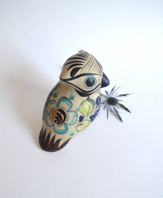 Vintage Mexican Ceramic Owl Figurine