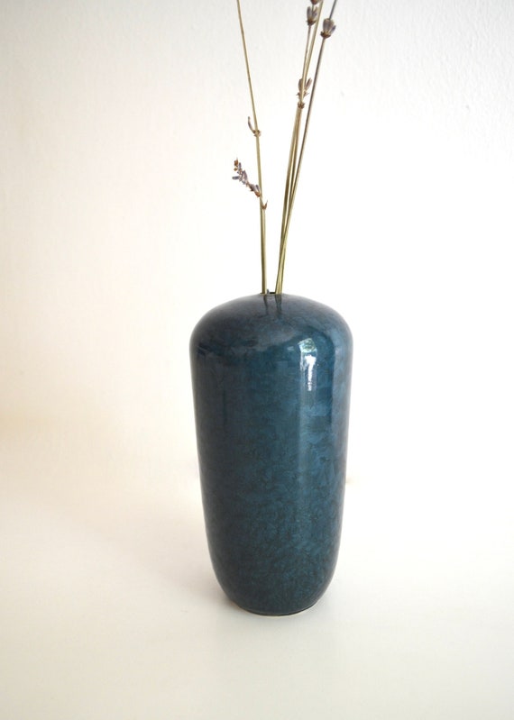 Vintage Ceramic Teal Crystalline Vase by Adam Mekler