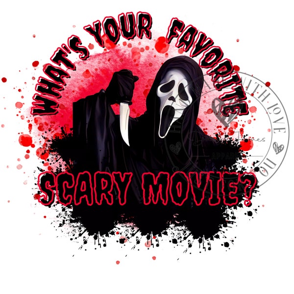 What's your favorite scary movie |ghost mask face |Digital download |PNG