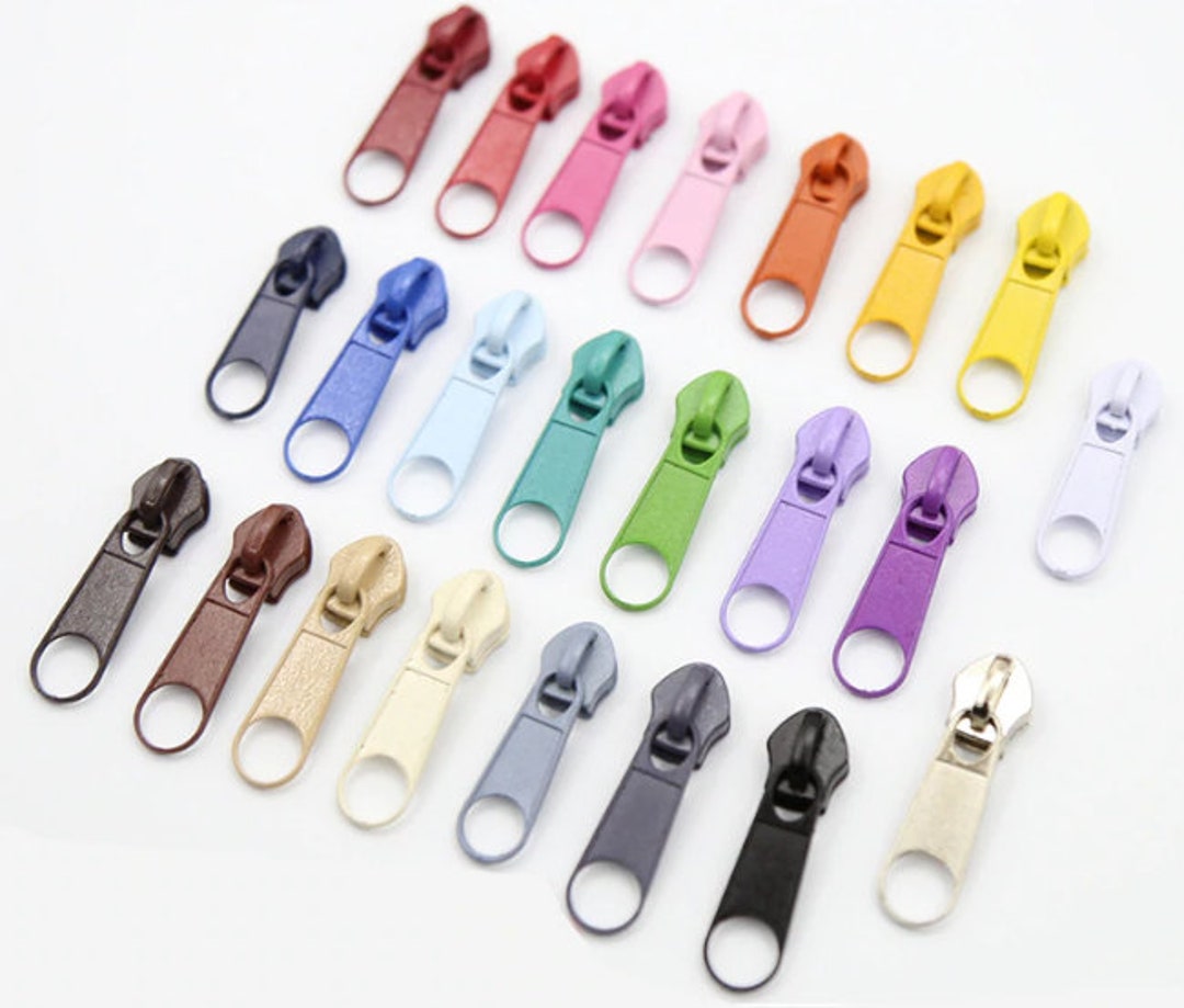 Solid Color 5 Zipper Heads and Pulls That Go With 5 Mm Zipper by the ...