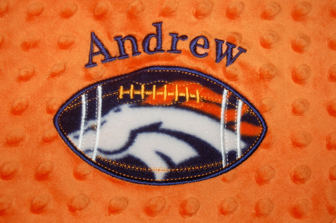 Denver Broncos baby toddler blanket double sided fleece bronco Etsy