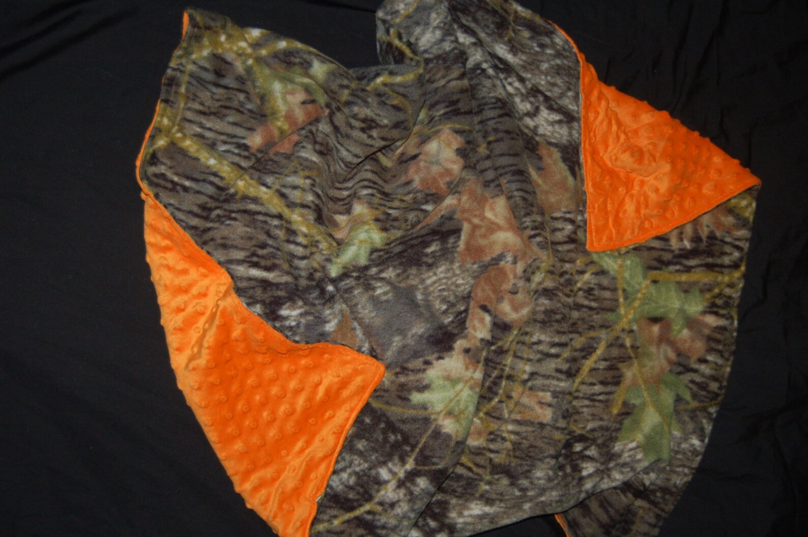 Mossy Oak Camo double sided blanket with Hunter orange minky Etsy
