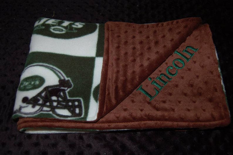New York Jets NFL Double sided fleece baby blanket minky or Etsy