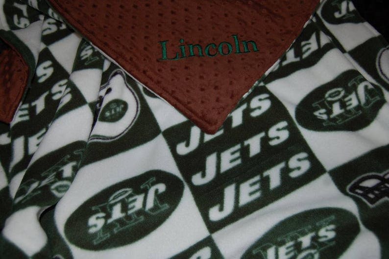 New York Jets NFL Double sided fleece baby blanket minky or Etsy