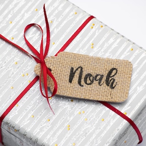 Nom cadeau Tag ou nom de stock de Noël TAG Stocking Nom personnalisé Rustique Pays Shabby Thème •Made to Order•
