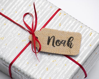 Nom cadeau Tag ou nom de stock de Noël TAG Stocking Nom personnalisé Rustique Pays Shabby Thème •Made to Order•