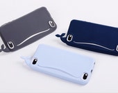 ON SALE!!Cute Whale Soft Rubber Cartoon Phone Case iphone 4 4s 5 5s,Protective Case Cover,Credit Card Pocket,Novelty Birthday Gift for Kids
