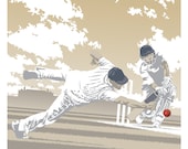 Vintage Cricket Poster Pastiche - 2018 - The Fifth Test- England v India - 11 x 17 quot Digital Print