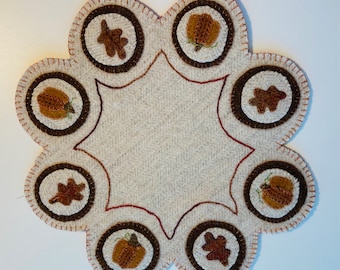Signs of Fall Wool Penny 10 1/2" Mat DIGITAL PATTERN