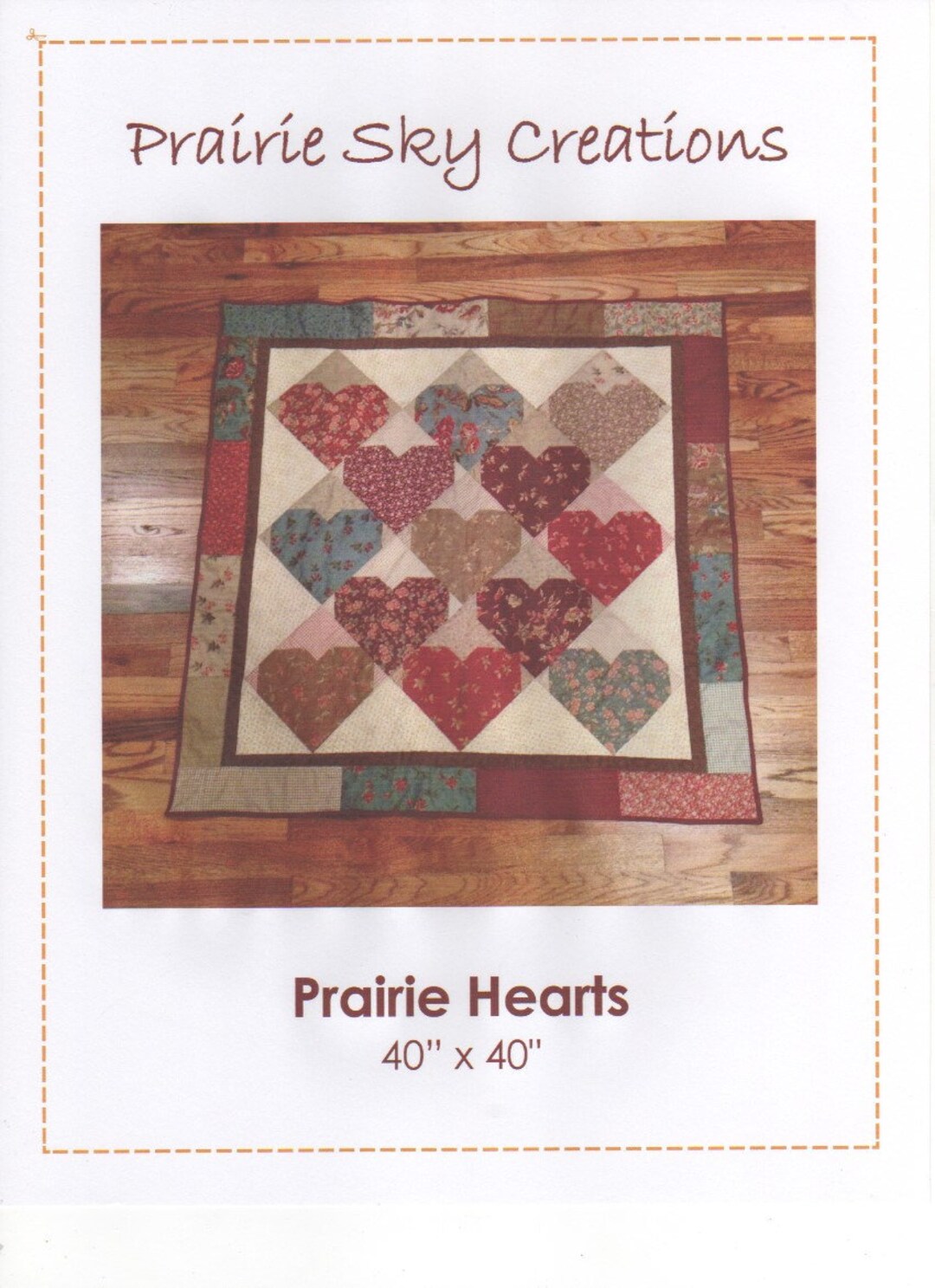 DIGITAL PATTERN Prairie Hearts for Layer Cake Bundles 40" X 40" Quilt ...