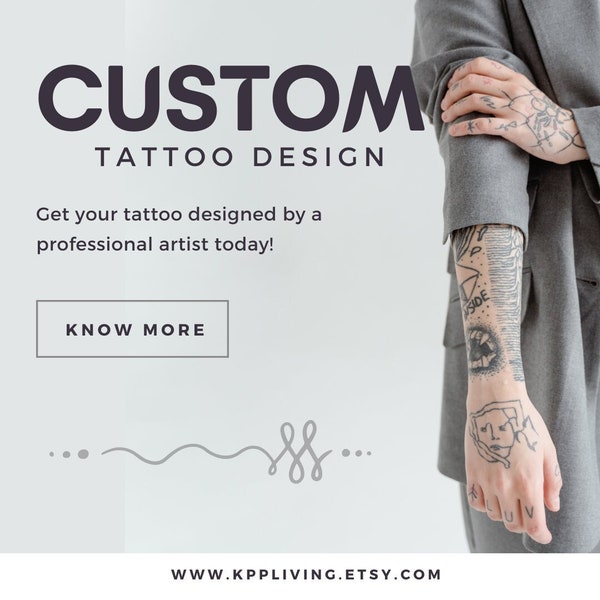 SMALL 2-4" Custom Tattoo Design Commission | Flash Personalized Unique From a Real Artist | Fine Line Mini | Small Stencil | Temporary