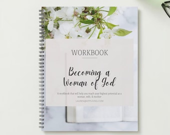 Becoming a Woman of God Mini-Bible Study | Godly Women | Mother | Wife | Bible Verse Scripture | Month | Daily | 31 Day Christian Workbook