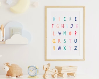 INSTANT DIGITAL DOWNLOAD Nursery Room Alphabet Decor | Kids Color Palette Theme Poster | Favorite Print | Plan Fun | Teacher Printable Sign