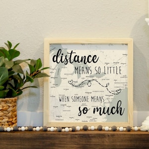 DESCARGA DIGITAL Regalo de relación a larga distancia / La distancia significa muy poco / Regalo con cita de amor / Regalos familiares a larga distancia / Regalo de amistad