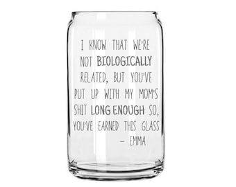 ENGRAVED Step Dad Glass | Special Occasion | Your Step Kids | Birthday Gift | Christmas | Father&#39;s Day | Stepped Up Dad | Humorous | Father