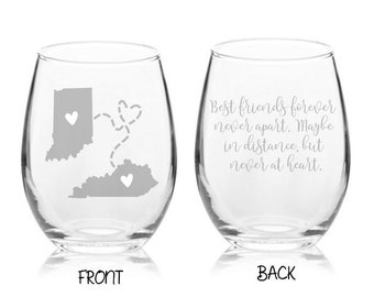 ENGRAVED Best Friends Forever Never Apart Maybe In Distance But Never at Heart | Best Friends Gift | Going Away Gift | Long Distance Gift