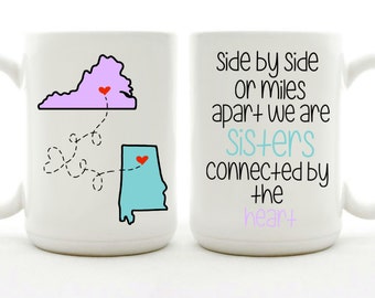 Side By Side Personalized Sister Mug