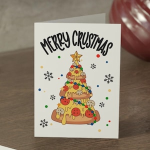 POBIERANIE CYFROWE Kartka Wesołych Świąt Crustmas | Every Pizza My Heart Loves You | Gra słów | Słodki papier do druku | Zabawny pomysł na prezent | Prezenty świąteczne