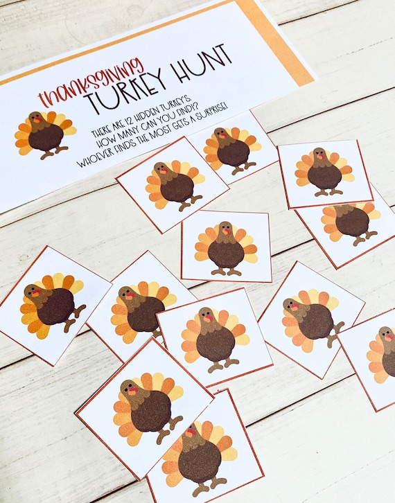 Thanksgiving Turkey Treasure Hunt Game: Kids Printable Activity (Digital Download)