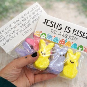 Jesus Is Risen Tell Your Peeps Goodie Treat Bag Topper Tags Printable Instant Digital Download PDF File image 5